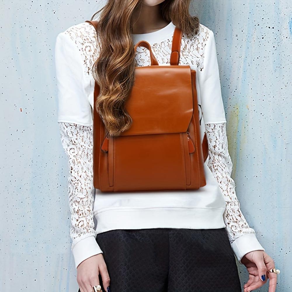 Sarah | Chic Padded Leather Backpack