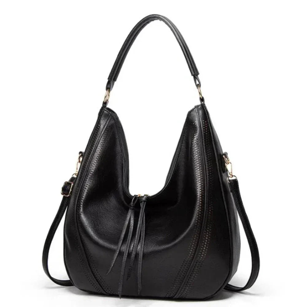Veronica | Elegant Multi-Pocket Leather Shoulder Bag