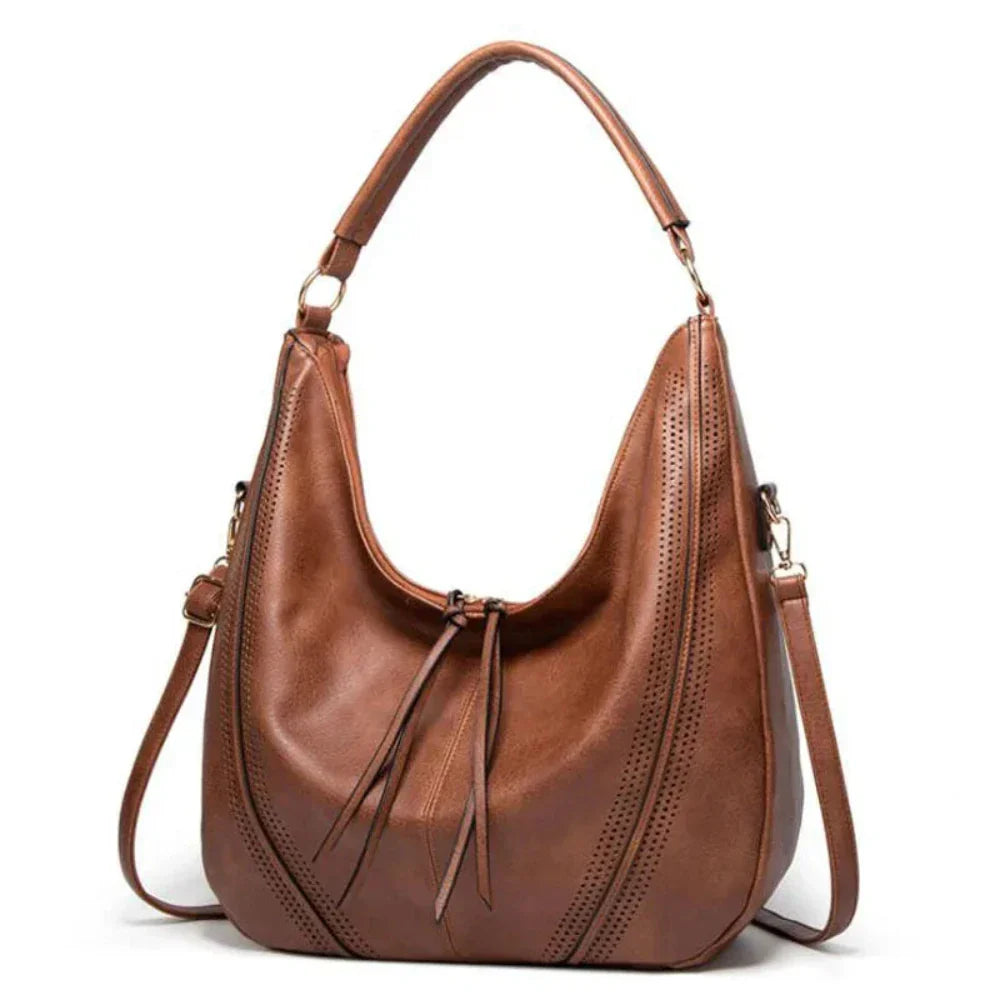 Veronica | Elegant Multi-Pocket Leather Shoulder Bag