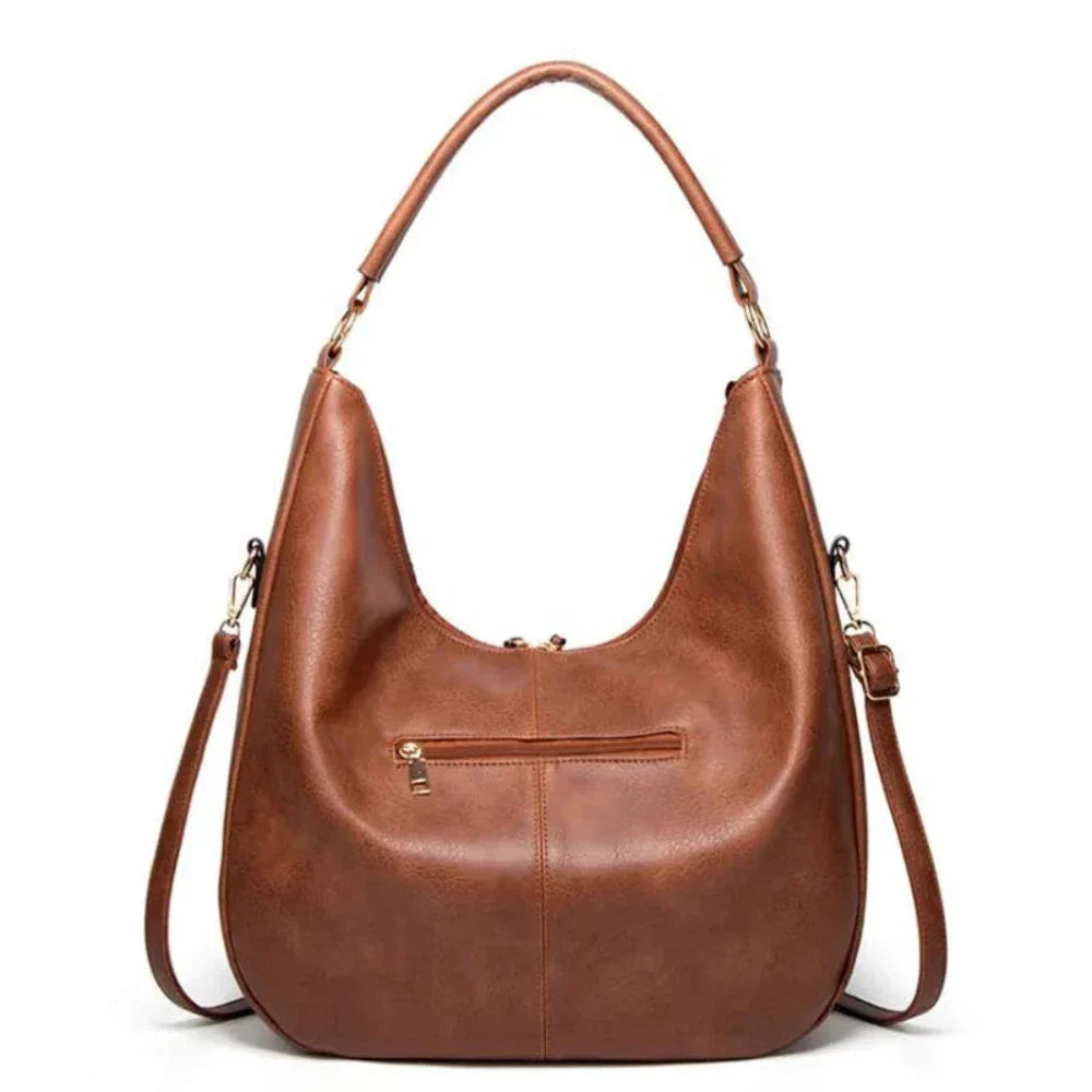 Veronica | Elegant Multi-Pocket Leather Shoulder Bag
