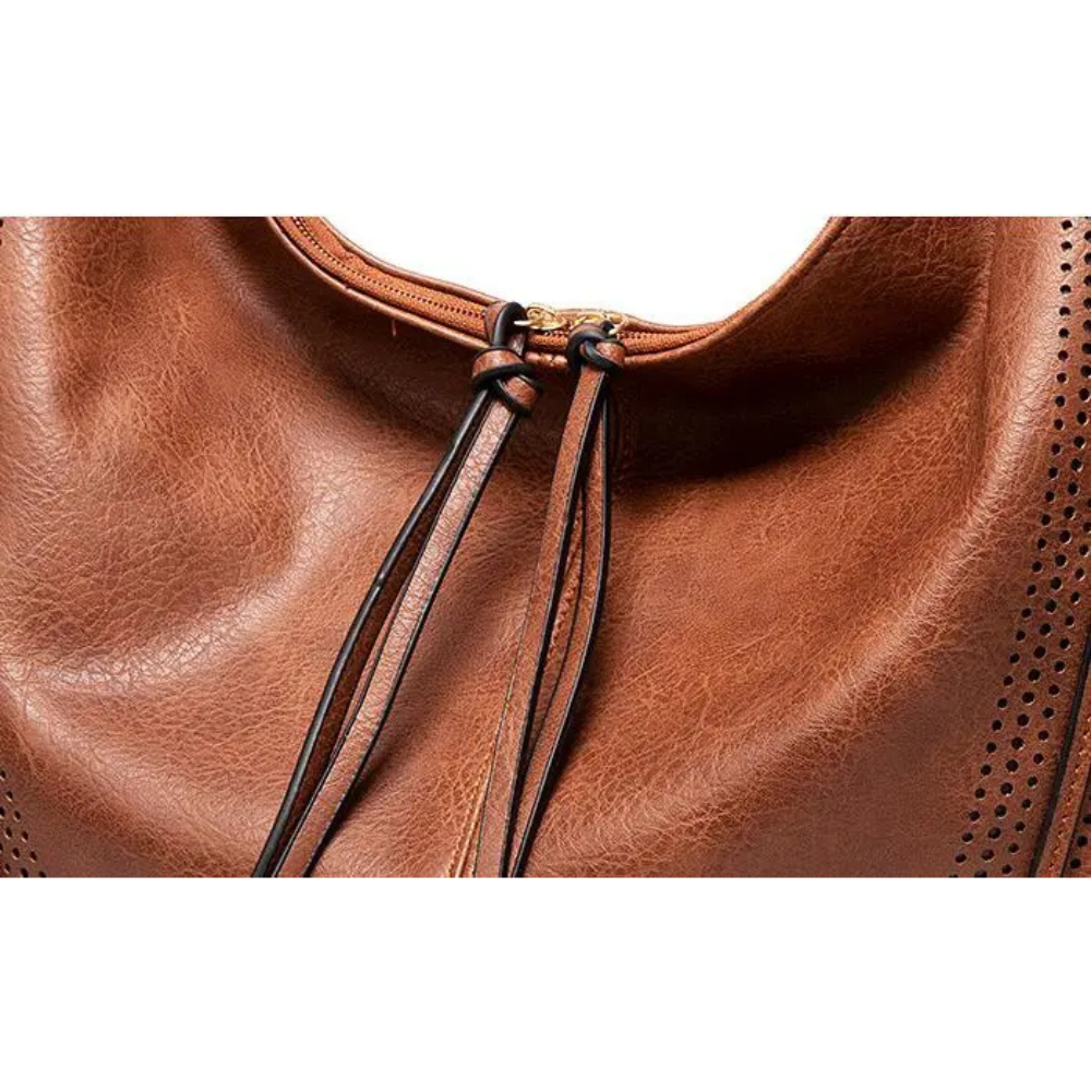 Veronica | Elegant Multi-Pocket Leather Shoulder Bag