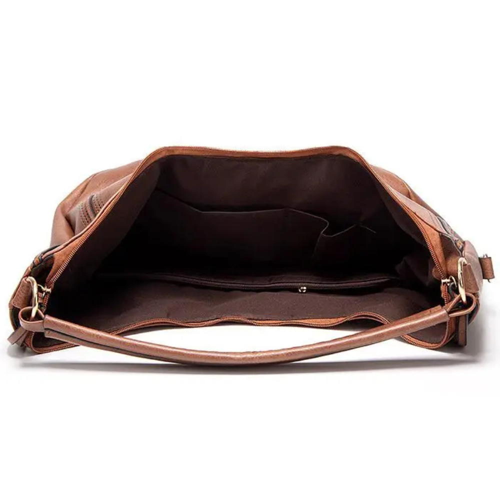 Veronica | Elegant Multi-Pocket Leather Shoulder Bag