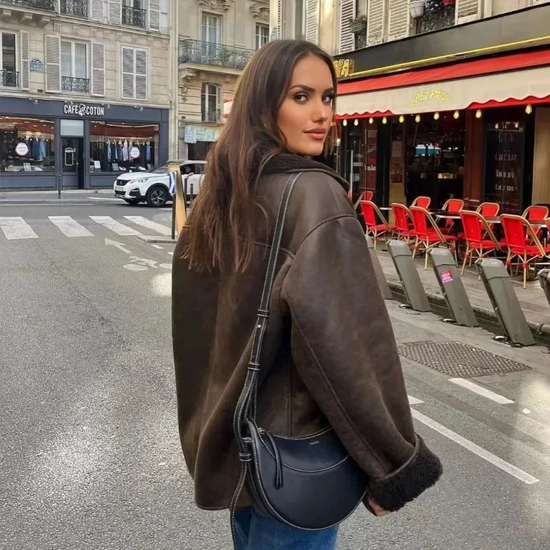Teddy Fleece Aviator Style Jacket