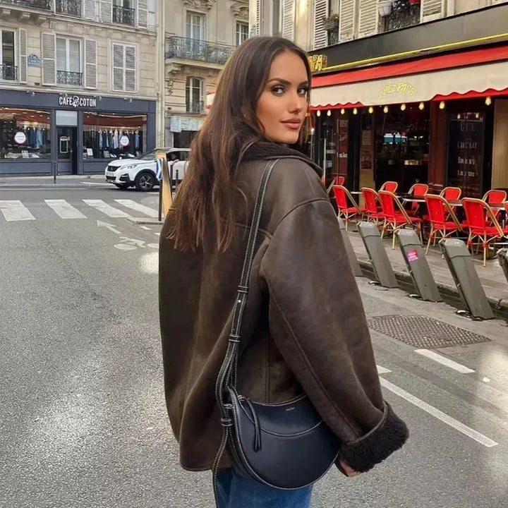 Teddy Fleece Aviator Style Jacket
