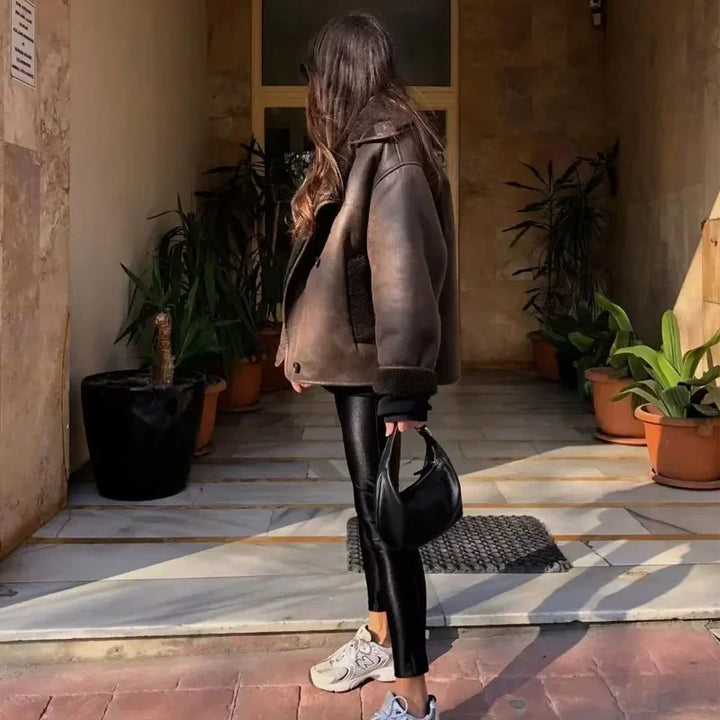 Teddy Fleece Aviator Style Jacket