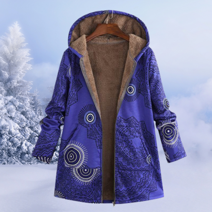 Floral Long Winter Coat for Women