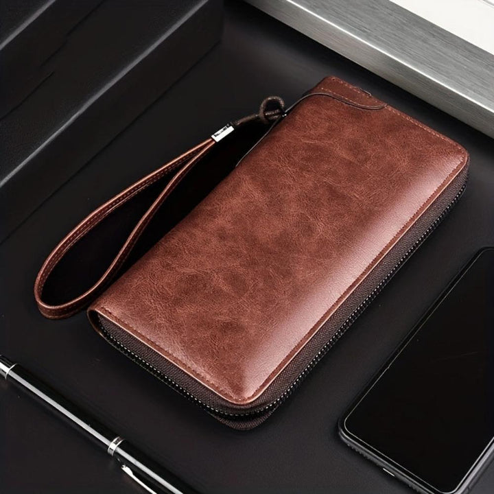 Lucas | Sleek RFID Leather Zip Clutch